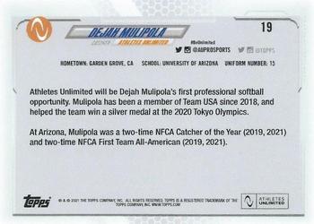 2021 Topps On-Demand Set #8 - Athletes Unlimited Softball #19 Dejah Mulipola Back